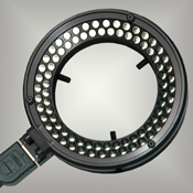 Proline 80 LED Microscope Ring Illuminator with quadrant control. Fits I.D = 2.63" (66mm) lenses